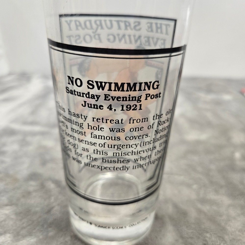 Norman Rockwell Saturday Evening Post Glass Tumbler 1921 Summer Scene - Picture 5 of 7